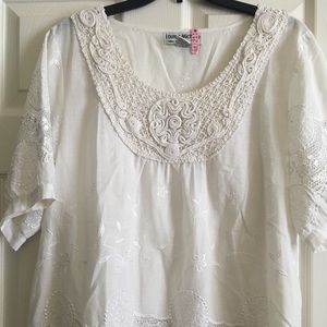 White embroidered top